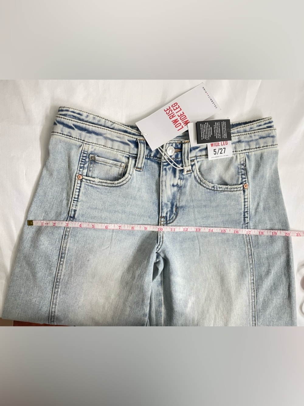 Celebrity Pink Women's Low Rise Double Waistband Wide Leg Jeans  Size  5/27 - Picture 7 of 15